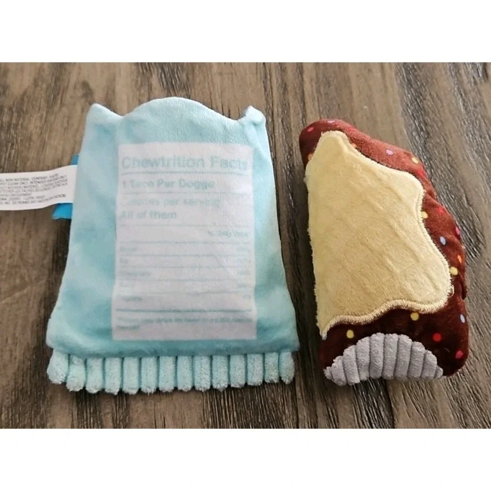 Bark Box Choco Doggo Dog Toy Taco with Wrapper XS/S Multi-part Squeaker Crinkle